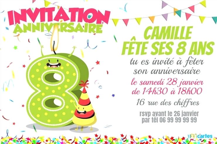 Carte invitation anniversaire gratuite 8 ans