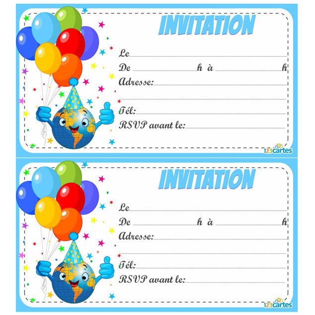 Carte invitation anniversaire a telecharger
