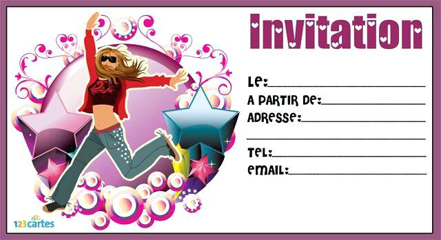 Carte invitation anniversaire garcon gratuit