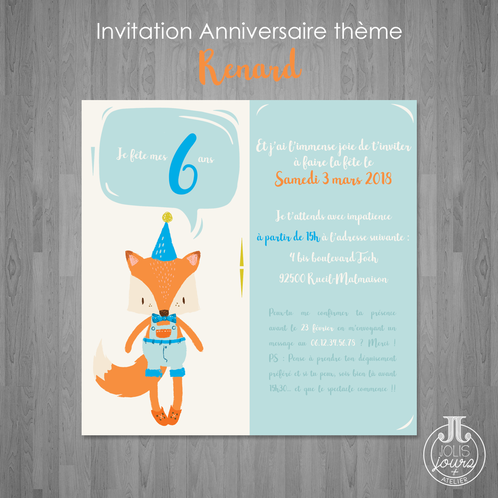 Carte invitation fun anniversaire