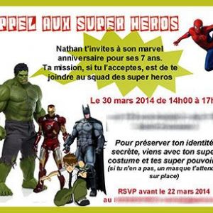 Carte d invitation anniversaire hulk