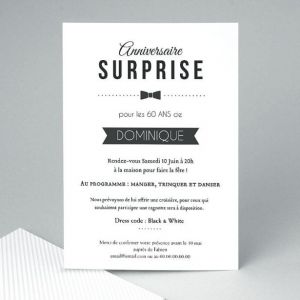 Anniversaire surprise invitation texte