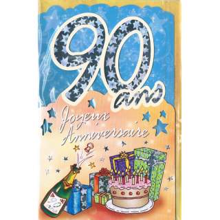 90 ans anniversaire carte