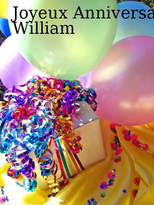 Carte anniversaire william