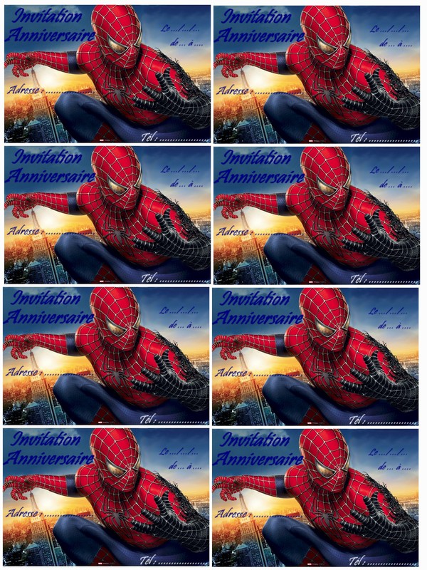 Carte anniversaire à imprimer gratuite spiderman