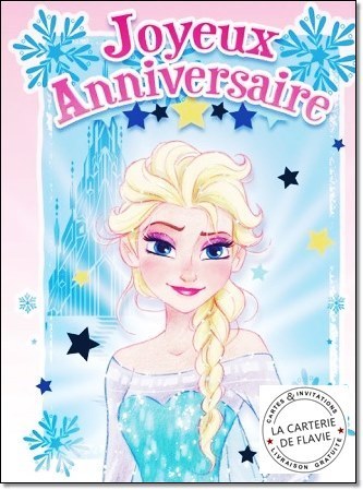 Carte anniversaire gratuite la reine des neiges