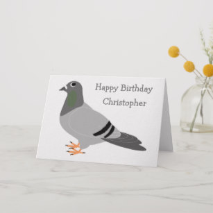 Carte anniversaire pigeon