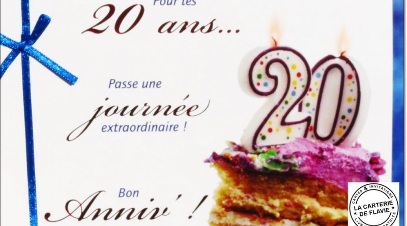 Carte anniversaire a imprimer gratuit 20 ans