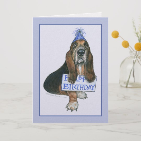 Carte anniversaire chien de chasse