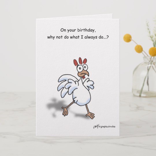Carte anniversaire poulet