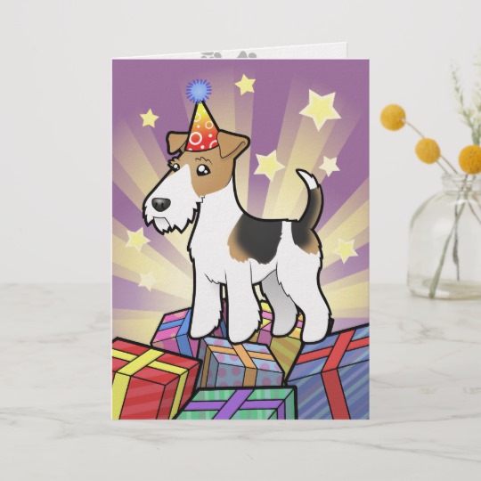 Carte anniversaire fox terrier