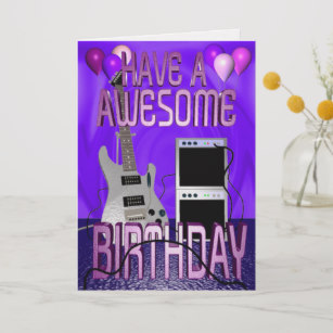 Carte anniversaire guitare drole