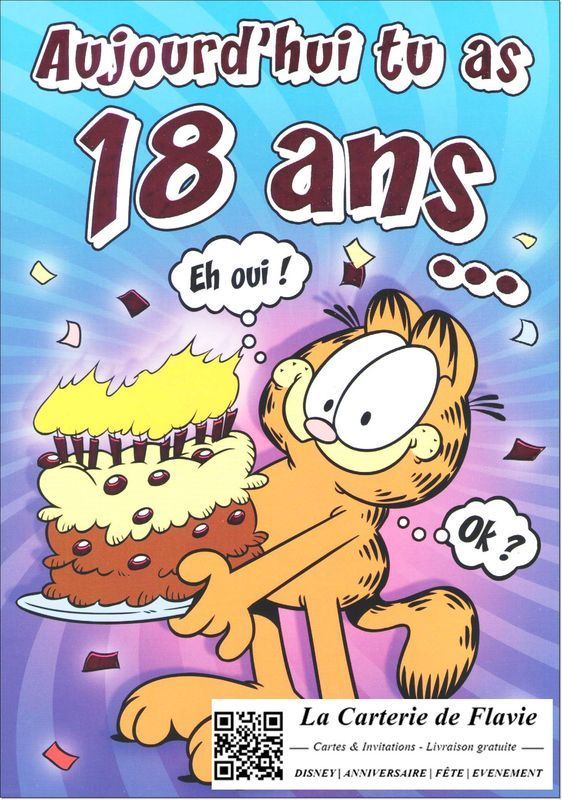 Carte joyeux anniversaire humour 18 ans