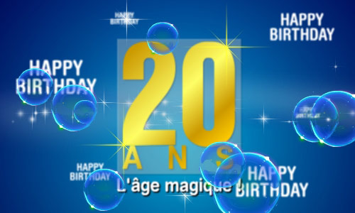 Carte anniversaire virtuelle animée gratuite 20 ans
