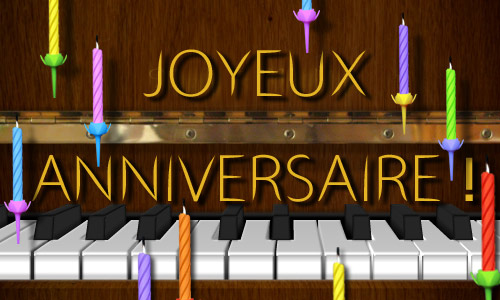 Carte anniversaire musicale piano