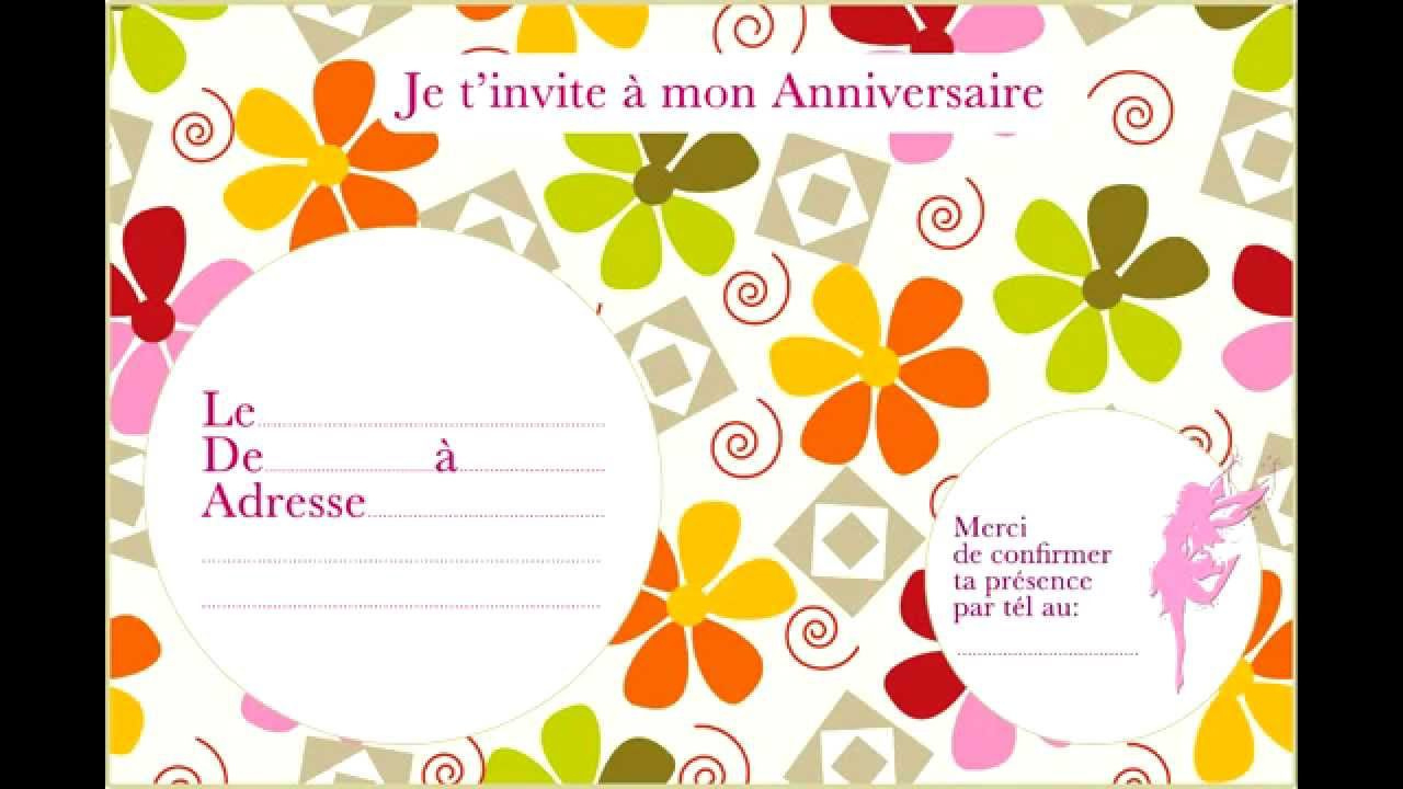 Carte invitation anniversaire 13 ans gratuite imprimer