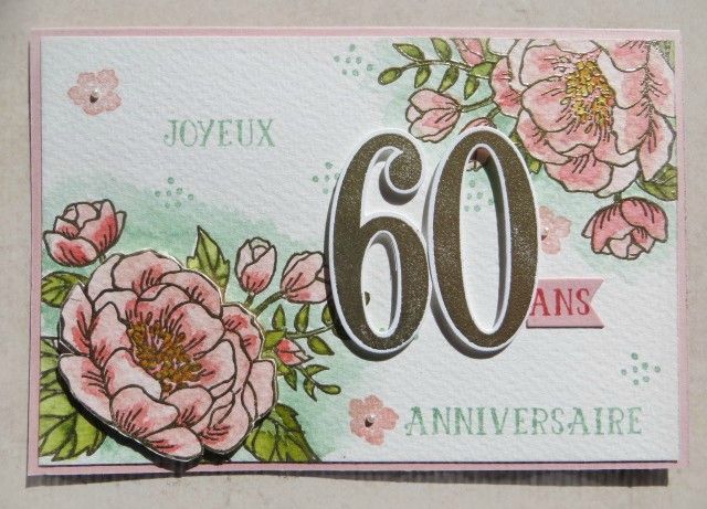 Carte anniversaire 60 ans fleurs