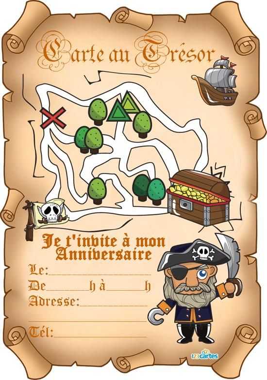 Carte anniversaire de pirate
