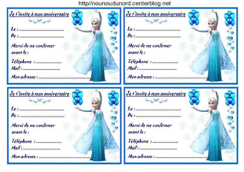 Carte d'invitation anniversaire à imprimer la reine des neiges