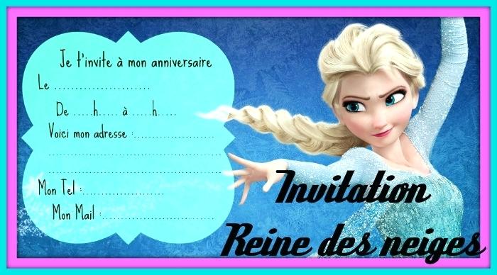Carte invitation anniversaire reine des neiges a imprimer