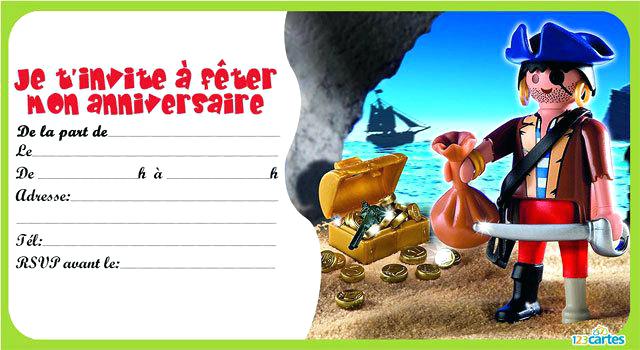 Carte invitation anniversaire fille playmobil - Jlfavero