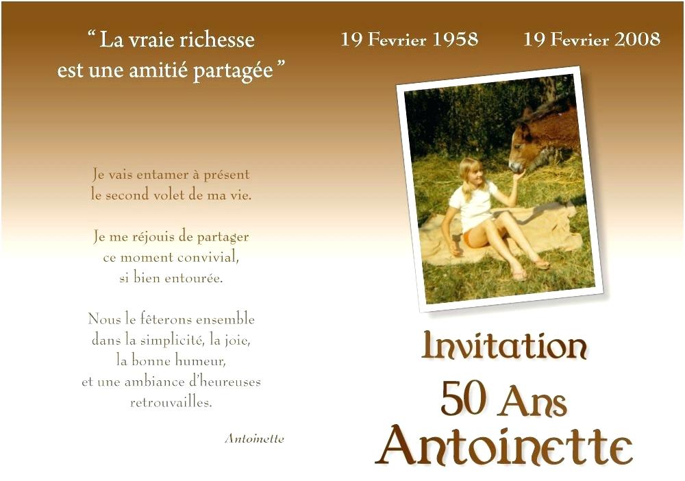 Texte simple invitation anniversaire 50 ans
