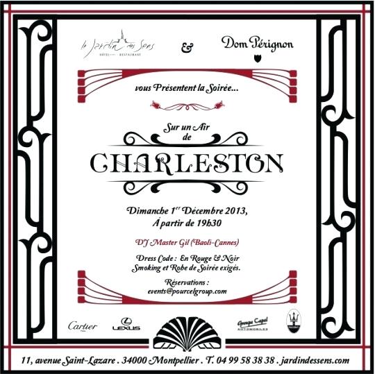 Carte invitation anniversaire charleston