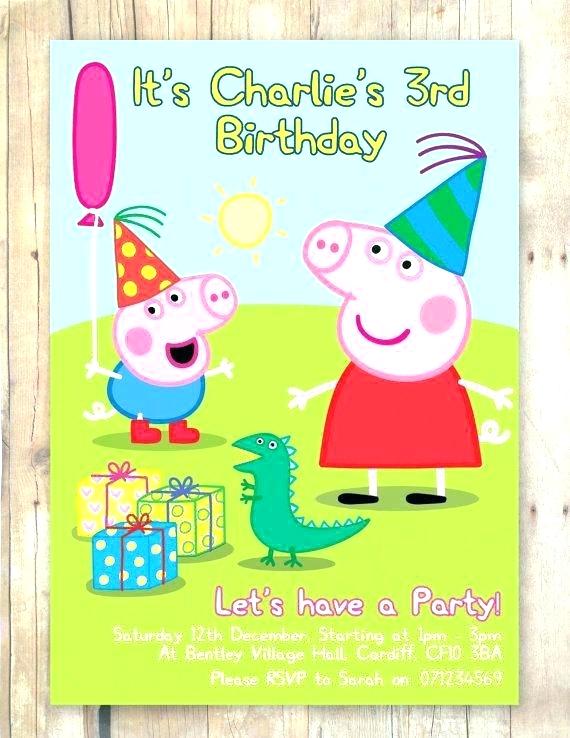 Carte invitation anniversaire peppa pig