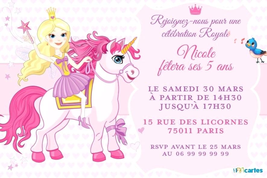 Texte invitation anniversaire princesse et chevalier