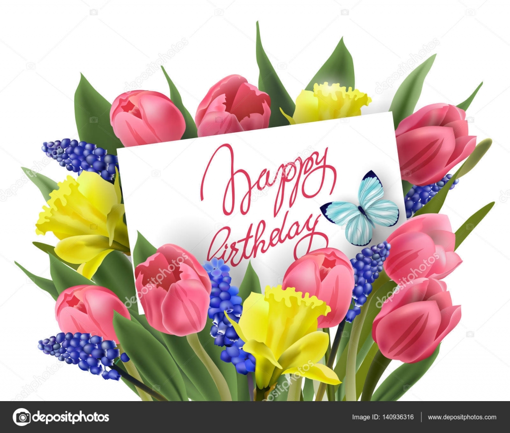Carte anniversaire bouquet floral