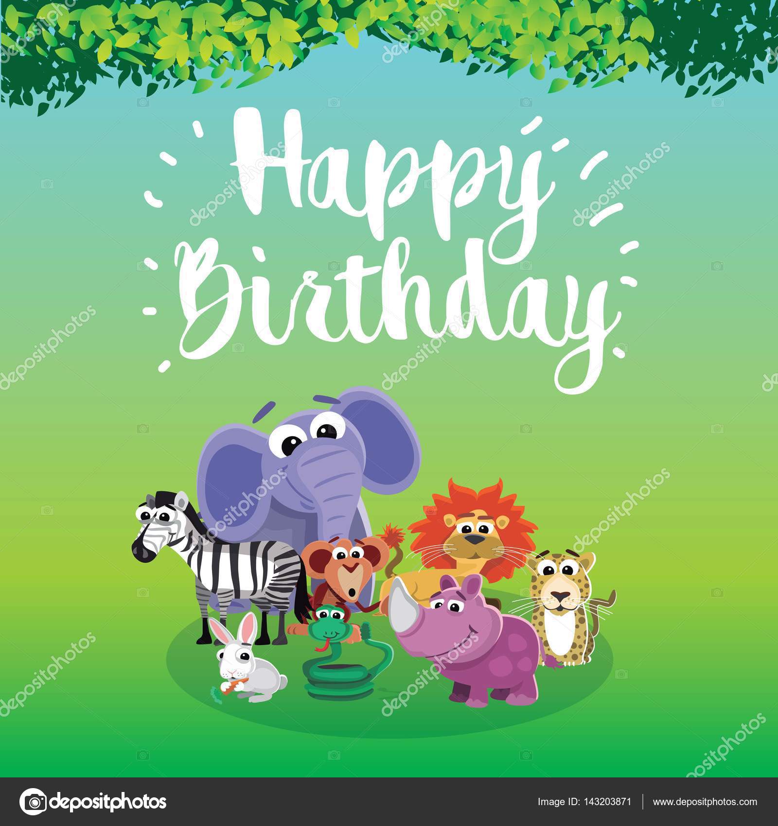 Carte anniversaire zoo