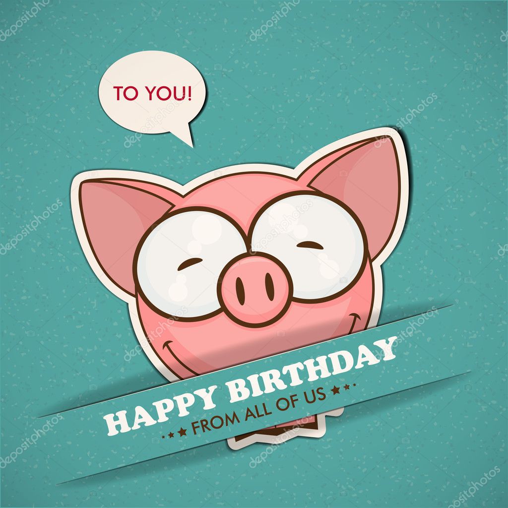 Carte anniversaire avec des cochons