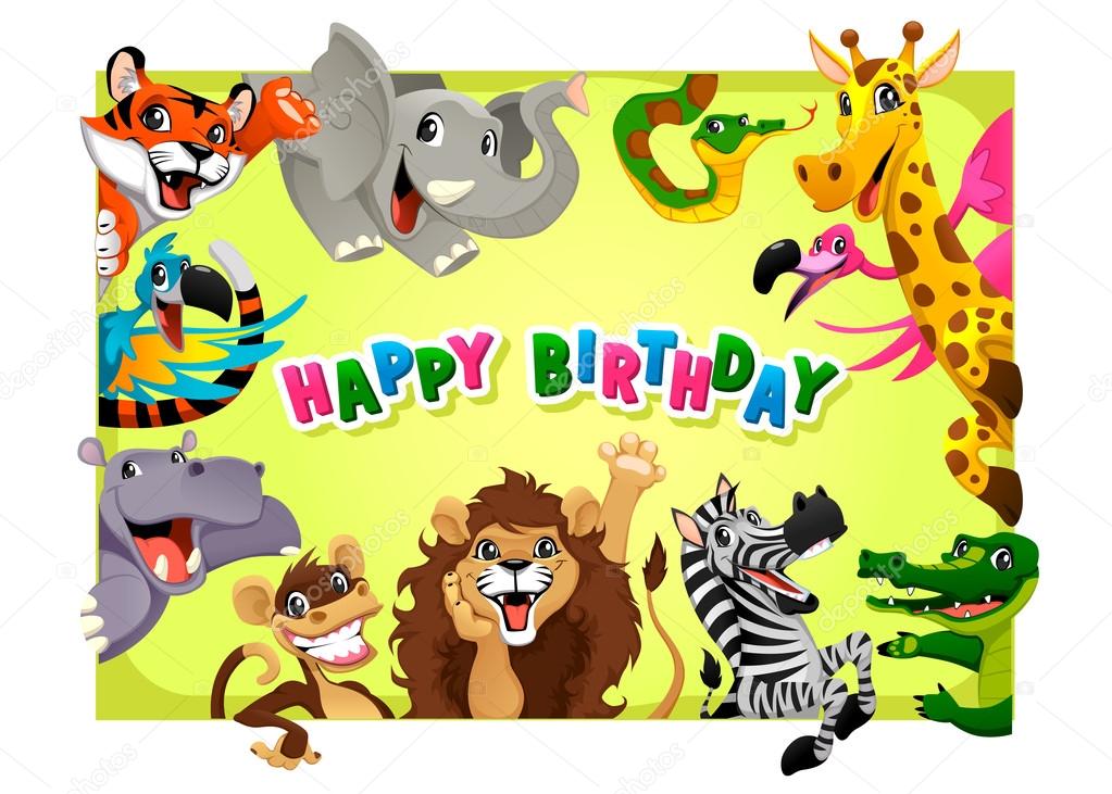 Carte d anniversaire avec animaux