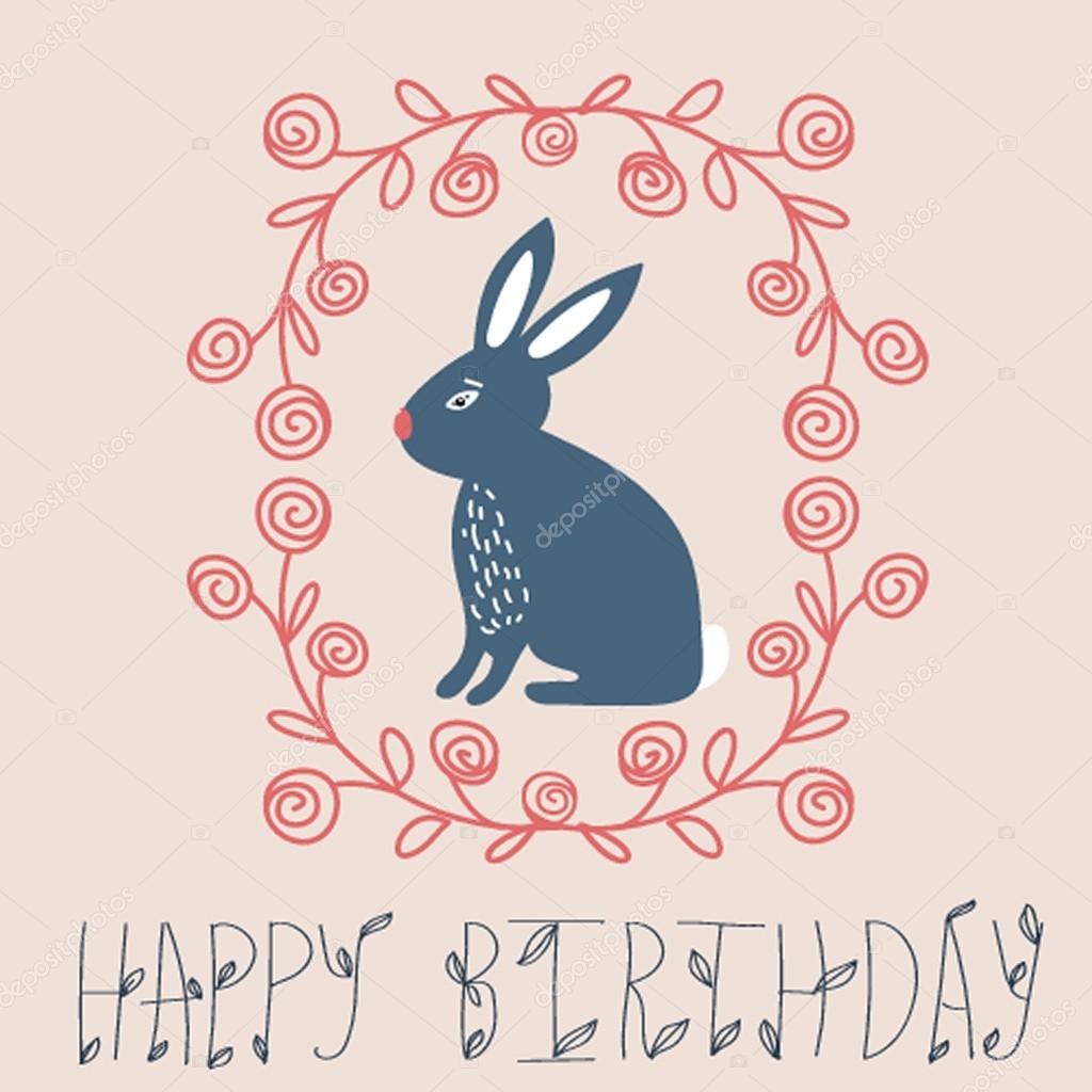 Carte anniversaire lapins