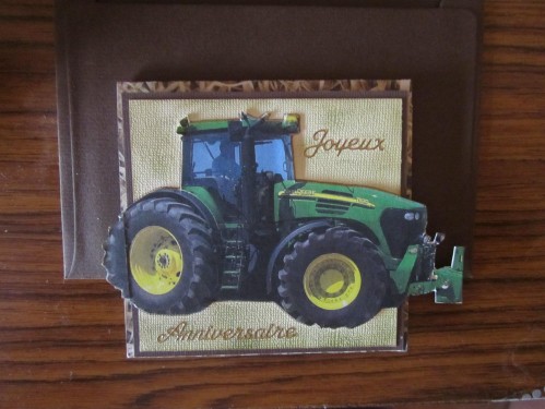 Carte joyeux anniversaire tracteur