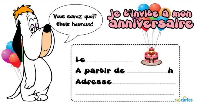 Carte anniversaire droopy