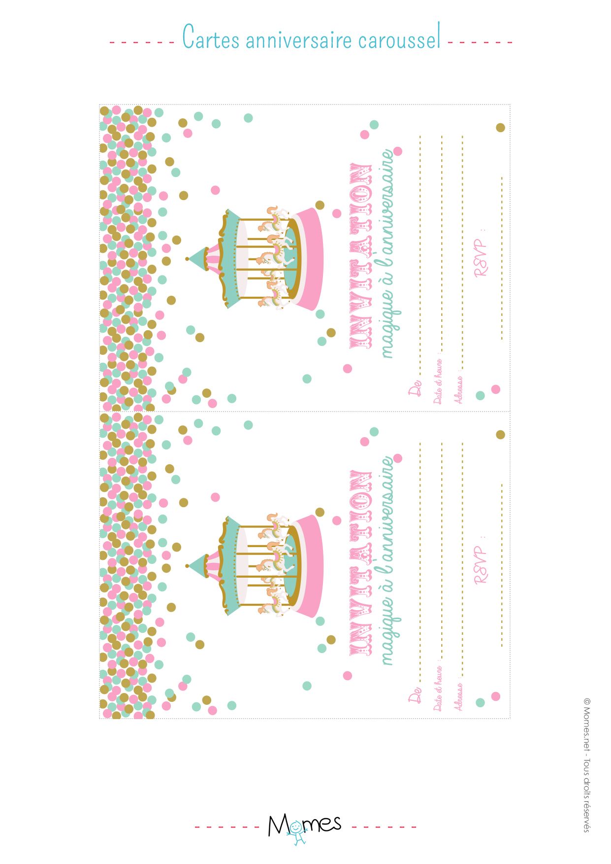 Carte anniversaire à imprimer rose