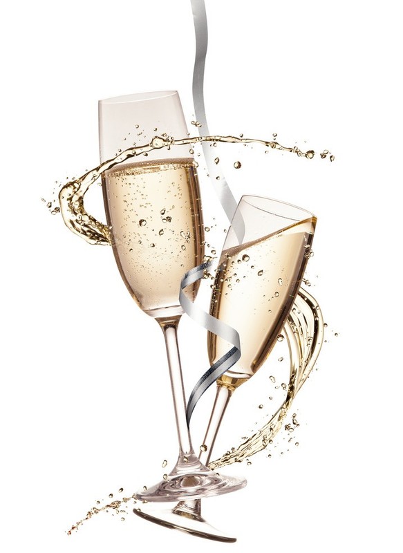 Carte anniversaire avec coupe de champagne