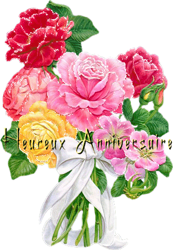 Carte anniversaire virtuelle animée fleurs