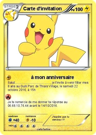 Carte anniversaire pokemone