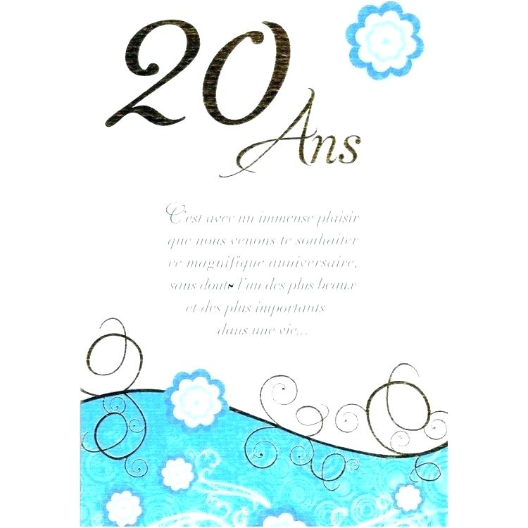 Idée texte carte anniversaire 20 ans