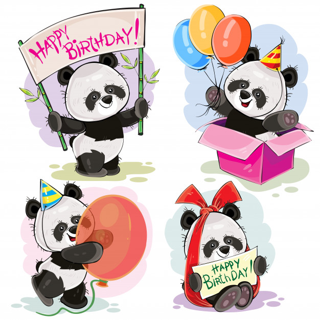 Carte anniversaire motif panda