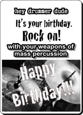 Carte anniversaire drummer
