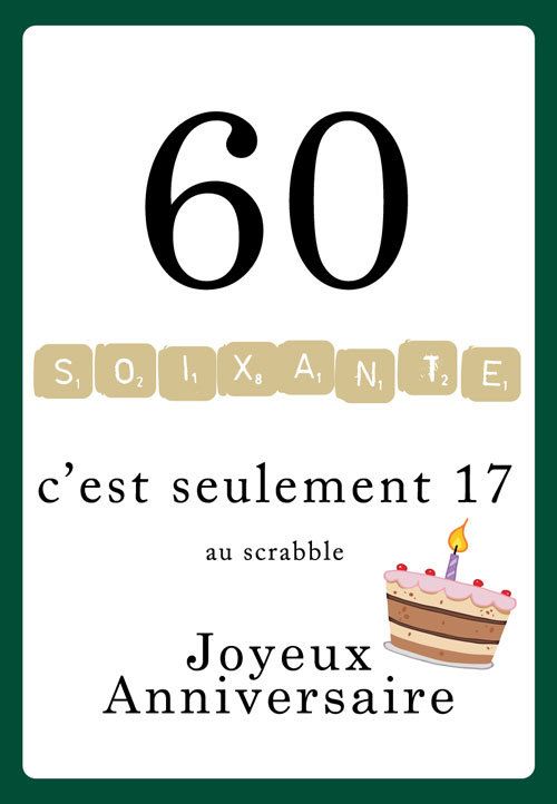 Carte invitation humoristique anniversaire 60 ans