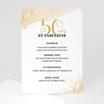 Carte invitation anniversaire 50 ans vintage