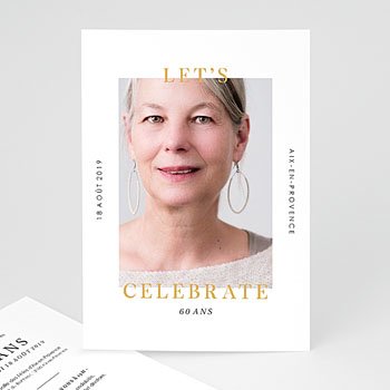 Carte invitation femme anniversaire 60 ans