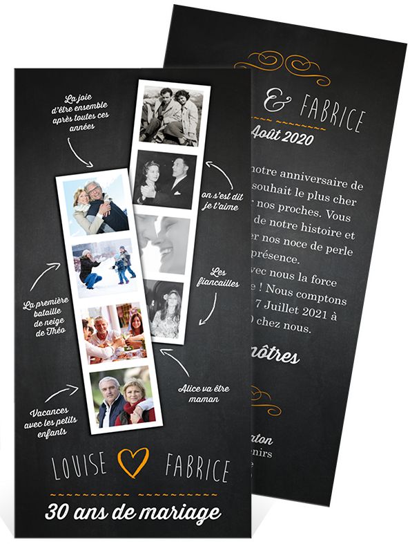Carte invitation anniversaire de mariage 10 ans