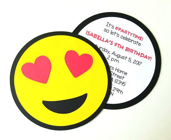 Carte d invitation anniversaire smiley