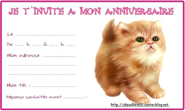 Carte invitation anniversaire gratuite a imprimer animaux