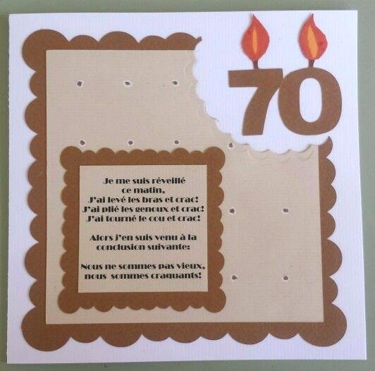Carte anniversaire humoristique femme 70 ans